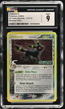 Umbreon EX Delta Species Pokemon Stamped Reverse Foil 17/113 CGC 9 - Image 1
