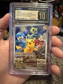Pikachu Pre-Order Promo 001/SV-P Pokemon Chinese CGC Pristine 10 - Image 1