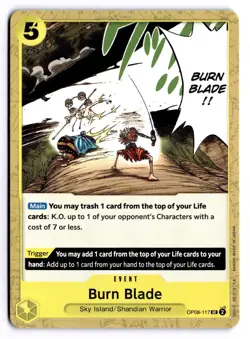 One Piece TCG - Burn Blade - OP08-117 - Two Legends - English X4 - Image 1
