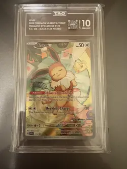 Pokemon Center Stamped Eevee 173 Tag 10 Mint - Prismatic Evolutions Black Promo - Image 1