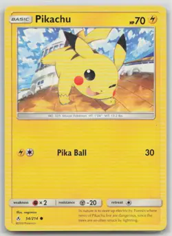 Pikachu 54/214 Common Unbroken Bonds Pokemon Near Mint - Image 1