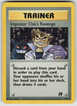 Imposter Oak's Revenge 76/82 Uncommon Team Rocket Pokemon Unlimited MP - Image 1