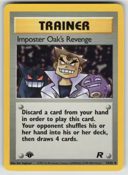 Imposter Oak's Revenge 76/82 Uncommon Team Rocket Pokemon 1st Edition LP - Image 1