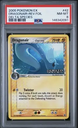 2005 POKEMON EX DELTA SPECIES #42 DRAGONAIR-REVERSE FOIL PSA 8 NEW CERT - Image 4