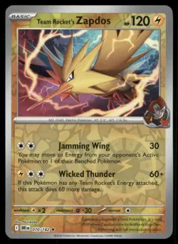 Team Rocket's Zapdos 070/182 Rare SV10: Destined Rivals Pokemon Reverse Holofoil - Image 1
