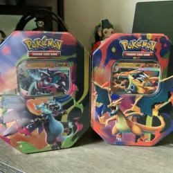 Pokemon TCG Mega Charizard X and Y Tins Sealed 2026 - Set of 2 New/Sealed - Image 1