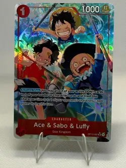 2025 One Piece Carrying on His Will OP13-007 Ace&Sabo&Luffy Alt Art *PACK FRESH* - Image 1