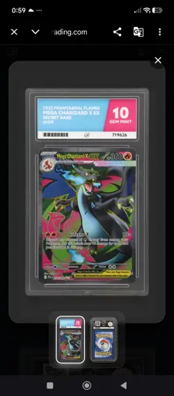 ACE 10 Mega Charizard X EX #109 Secret Rare Phantasmal Flames Pokemon - Image 2
