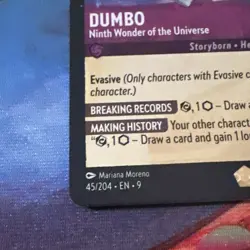 Dumbo Ninth Wonder of the Universe Lorcana Fabled Cold Foil Card 45/204 - Image 5