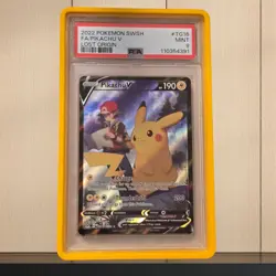 2022 Pokemon Lost Origin Pikachu V TG16/TG30 Trainer Gallery Holo PSA 9 Mint - Image 1