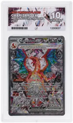 ACE 10 Gem Mint Charizard ex 2023 Obsidian Flames 223/197 SIR Card - Image 1