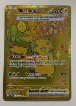 Pokemon TCG Prismatic Evolutions Pikachu EX Gold Hyper Rare Card 179/131 - Image 1