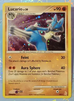 Lucario 3/11 Trainer Kit Manaphy & Lucario Holo Pokemon Card VLP - Image 1