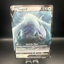 Pokemon Lugia v TCG 138/195 Sword & Shield Silver Tempest Holo Card - NM! - Image 1