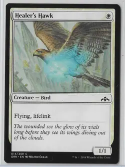 MTG Healer's Hawk Guilds of Ravnica (GRN) Common Magic Card #014/259 Unplayed - Image 1