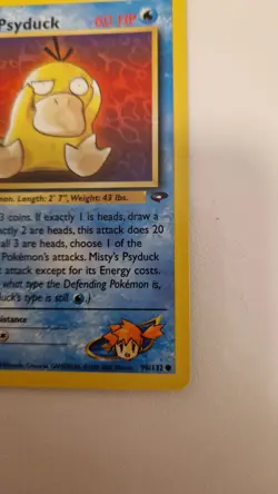 Pokemon Card Misty's Psyduck 90/132 1st Edition Gym Challenge WOTC Vintage EX/NM - Image 3
