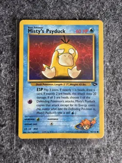 Pokemon TCG Gym Challenge Misty's Psyduck Card 90/132 Regular Common LP/NM - Image 1