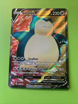 Snorlax V 197/202 Sword & Shield Full Art Ultra Rare Holo Pokemon Card - Image 1