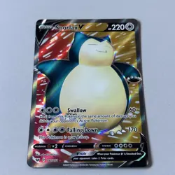 Snorlax V 197/202 Sword & Shield Pokemon Card Full Art Ultra Rare - NM - Image 1