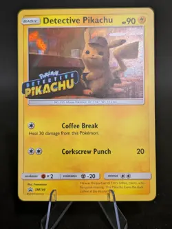 Detective Pikachu SM190 Pokemon Black Star Promo card featuring movie stamp - Image 1