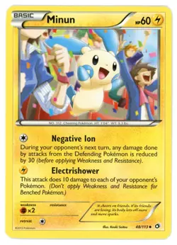 Minun 48/113 Legendary Treasures Pokemon Card - Image 1