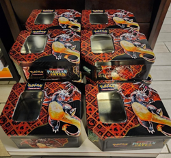 10X Lot Pokemon TCG Paldean Fates Charizard ex Tin (EMPTY) LOT - Image 1