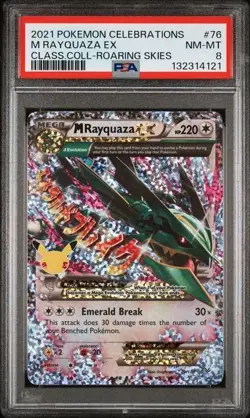 Pokemon Card TCG 25th Celebrations Mega Rayquaza EX Roaring Skies 76/108 PSA 8 - Image 1