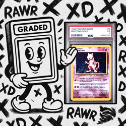 1999 POKEMON GAME 10 MEWTWO-HOLO PSA 3 Very Good Graded Card - Image 1