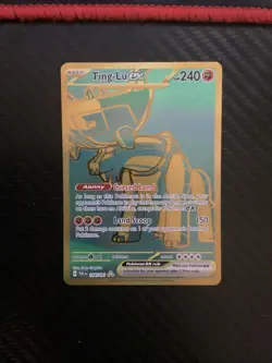 Pokemon Paldean Fates TING-LU EX Hyper Rare 244/091 Gold Card NM - Image 1