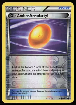 Old Amber Aerodactyl 97/108 Reverse Holofoil Pokemon TCG Dark Explorers MP - Image 1