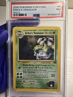 2000 Pokemon Gym Challege Erika's Venusaur 4/132 Holo Rare, NM PSA 7 - Image 1