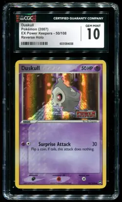 CGC 10 Duskull Reverse Holo EX Power Keepers 2007 Pokemon Card #50 - Image 1
