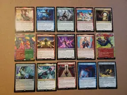 MTG Spiderman Prerelease 15 Card Lot 2 Mythics 2 Borderless Spider-Punk Gwenom - Image 1