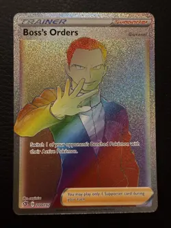 BOSS'S ORDERS 200/192 SWORD & SHIELD REBEL CLASH RAINBOW RARE POKEMON CARD NM-M - Image 1