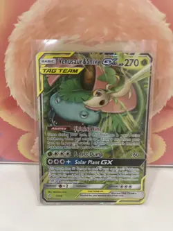 Pokemon TCG Venusaur and Snivy GX Card 1/236 Tag Team Cosmic Eclipse - Image 1