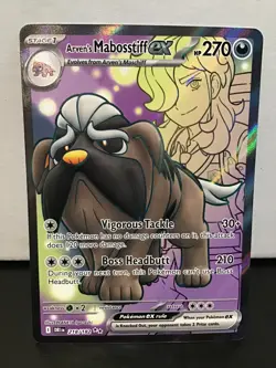 Arven's Mabosstiff EX 218/182 Pokemon Destined Rivals Ultra Rare Full Art Holo - Image 1