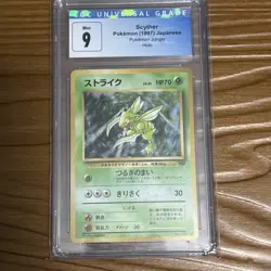 CGC 9 MINT Scyther Japanese Jungle 123 Holo Pokemon Card slab - Image 1