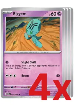 4x Elgyem 040/086 Pokemon TCG Playset SV: Black Bolt - Image 1