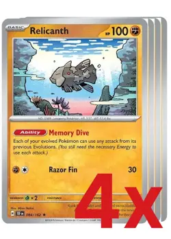 4x Relicanth 084/162 Pokemon TCG Playset SV05: Temporal Forces - Image 1