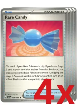 4x Rare Candy 191/198 Pokemon TCG Playset SV01: Scarlet & Violet Base Set - Image 1