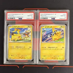 PSA 10 Pokemon Card Pikachu 120/SV-P 197/SV-P Gym Event Promo Set Japanese GM - Image 1