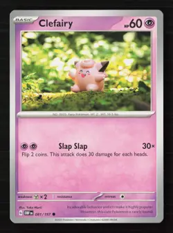 Clefairy (Yuka Morii Clay) 081/197 Pokemon TCG SV03: Obsidian Flames NM - Image 1