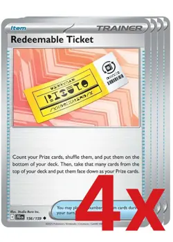4x Redeemable Ticket 156/159 Pokemon TCG Playset SV09: Journey Together - Image 1