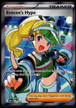 Emcee's Hype 220/182 Ultra Rare Destined Rivals Pokemon Holo Near Mint - Image 1