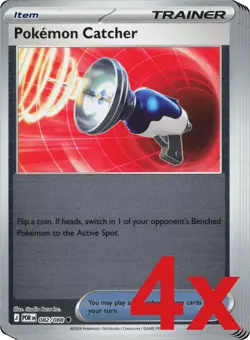 4x Pokemon Catcher 082/088 Reverse Holo Pokemon TCG Playset ME03: Perfect Order - Image 1