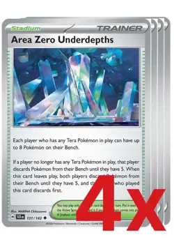4x Area Zero Underdepths 131/142 Pokemon TCG Playset SV07: Stellar Crown - Image 1