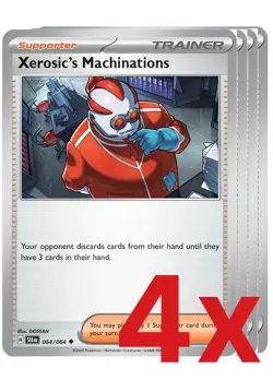 4x Xerosic's Machinations 064/064 Pokemon TCG Playset SV: Shrouded Fable - Image 1