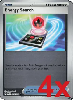 4x Energy Search 072/088 Reverse Holo Pokemon TCG Playset ME03: Perfect Order - Image 1
