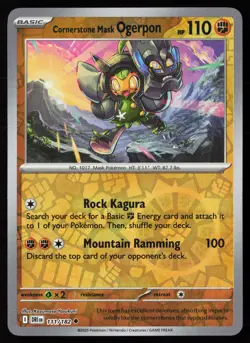 Cornerstone Mask Ogerpon 111/182 Reverse Holo Pokemon SV10: Destined Rivals NM - Image 1