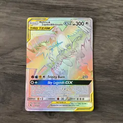 Rainbow Moltres Zapdos Articuno GX Secret Rare Pokemon 69/68 Tag Team Holo NM-M - Image 1